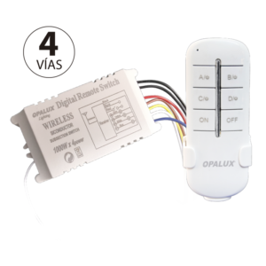 INTERRUPTOR CONTROL REMOTO 220V 4 VIAS OP-RS4W OPALUX